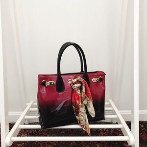 Scarleton Ombré Patent Satchel Bag